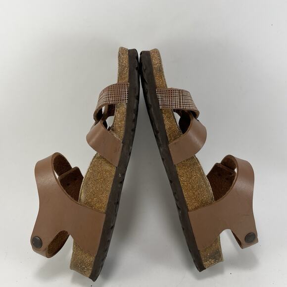 Birkenstock Birkis Ankle Strap Sandals Womens Size 37/ 6 Brown Leather Narrow - Picture 6 of 10